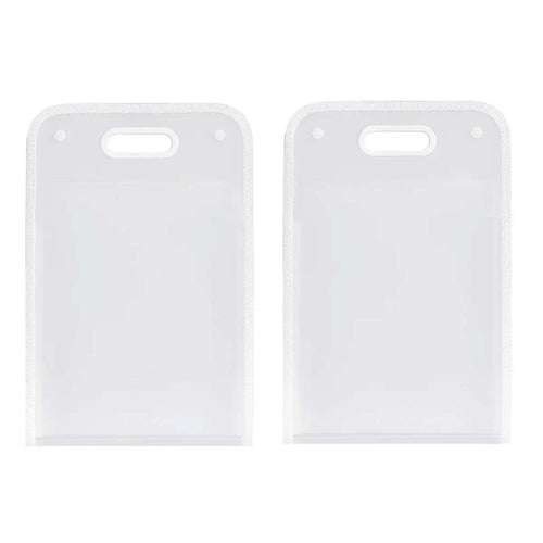 13-Pocket A4 File Storage Bags in white durable polypropylene material, featuring a handle and large capacity for organizing documents.