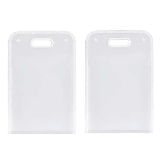 13-Pocket A4 File Storage Bags in white durable polypropylene material, featuring a handle and large capacity for organizing documents.