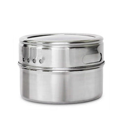 Magnetic Spice Jar – Stainless Steel, 150g Capacity, Shaker Lid, Transparent Window, Silver