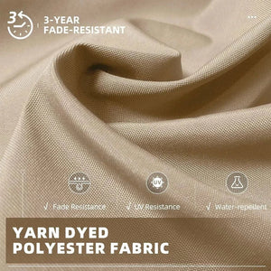 2.5x2.5m Beige Cantilever Outdoor Umbrella fabric in beige yarn-dyed polyester, with fade-resistant, UV-resistant, water-repellent finish