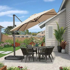 Beige Cantilever Outdoor Umbrella 2.5 x 2.5m – 360° Rotation