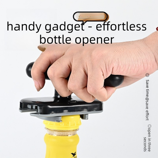 2 pack Black Creative jar and bottle opener with a black plastic handle gripping a yellow bottle cap