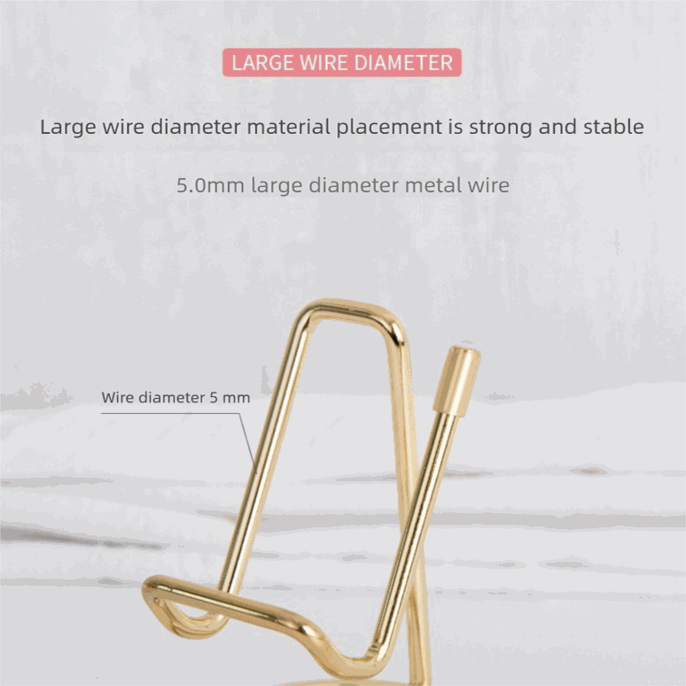 2-Pack Black Universal Aluminum Phone Stand with a gold-toned wire frame, raised support and 5 mm metal construction