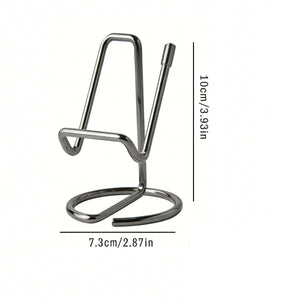 2-Pack Black Universal Aluminum Phone Stand, metallic black wire-frame design with raised cradle and looped base