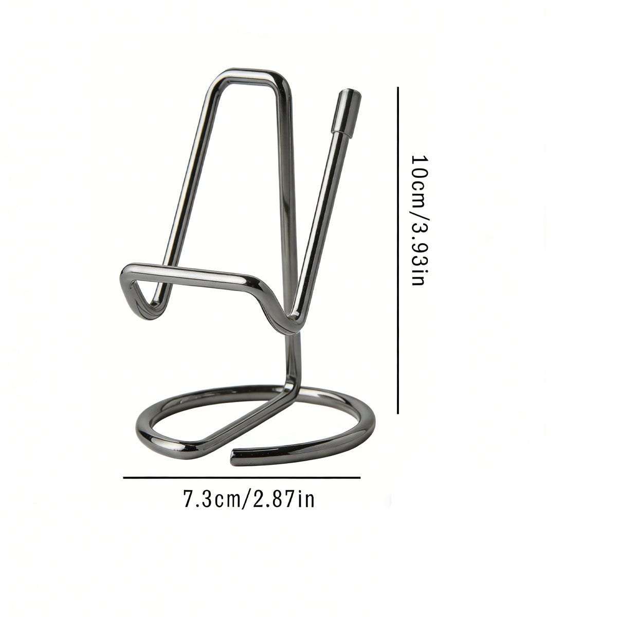2-Pack Black Universal Aluminum Phone Stand, metallic black wire-frame design with raised cradle and looped base
