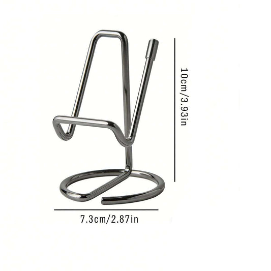 2-Pack Black Universal Aluminum Phone Stand, metallic black wire-frame design with raised cradle and looped base