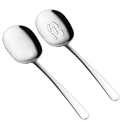 Stainless Steel Serving Spoon and Slotted Spoon Set (2-Pack)