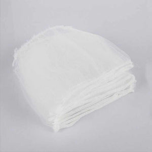 200 Pcs Sink Strainer Bag in white fine polyester mesh, shown as a neatly stacked bundle of disposable bags