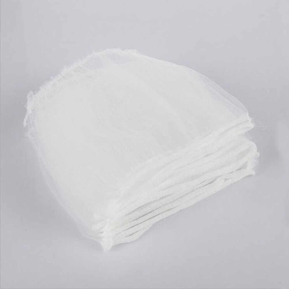 200 Pcs Sink Strainer Bag in white fine polyester mesh, shown as a neatly stacked bundle of disposable bags