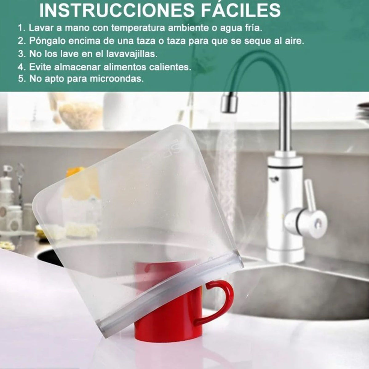 20PCS Reusable Ziplock Bags in translucent frosted PEVA, with a double zipper seal and a flexible rectangular shape