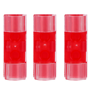 20Pcs Wire Clamp cable clips in translucent red plastic, with rounded open channels and circular screw holes