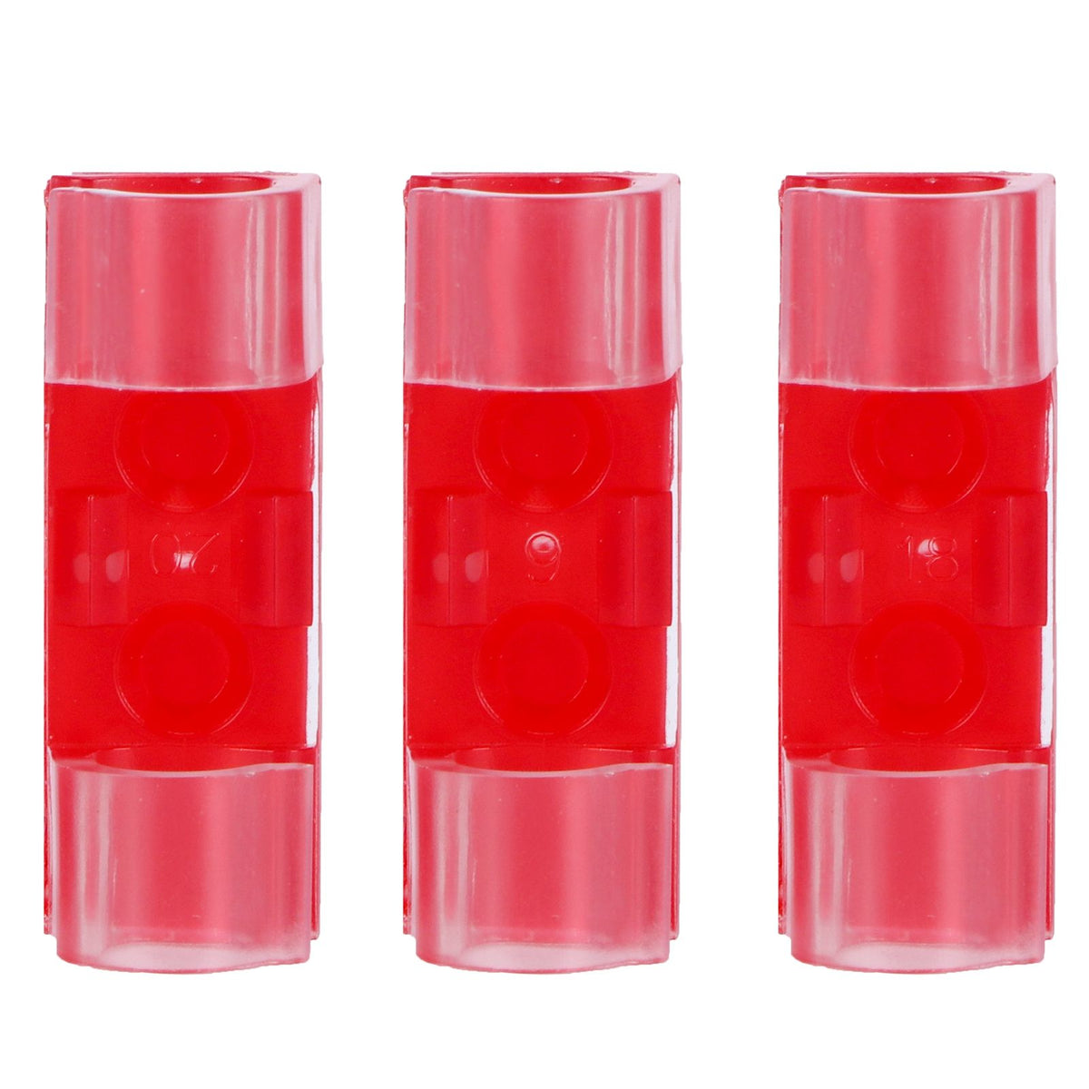 20Pcs Wire Clamp cable clips in translucent red plastic, with rounded open channels and circular screw holes