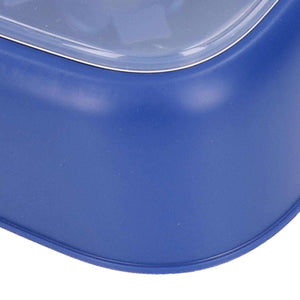 24 Eggs Containers, dark blue ABS egg storage box with a smooth solid lid and rounded clamshell edge
