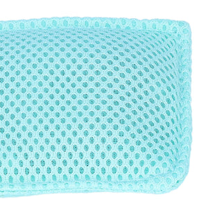 2PCS Dish Scrubber cloth in light aqua, made of open-loop ceramic mesh with a textured woven pattern and bound edges