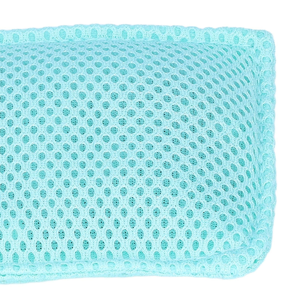 2PCS Dish Scrubber cloth in light aqua, made of open-loop ceramic mesh with a textured woven pattern and bound edges
