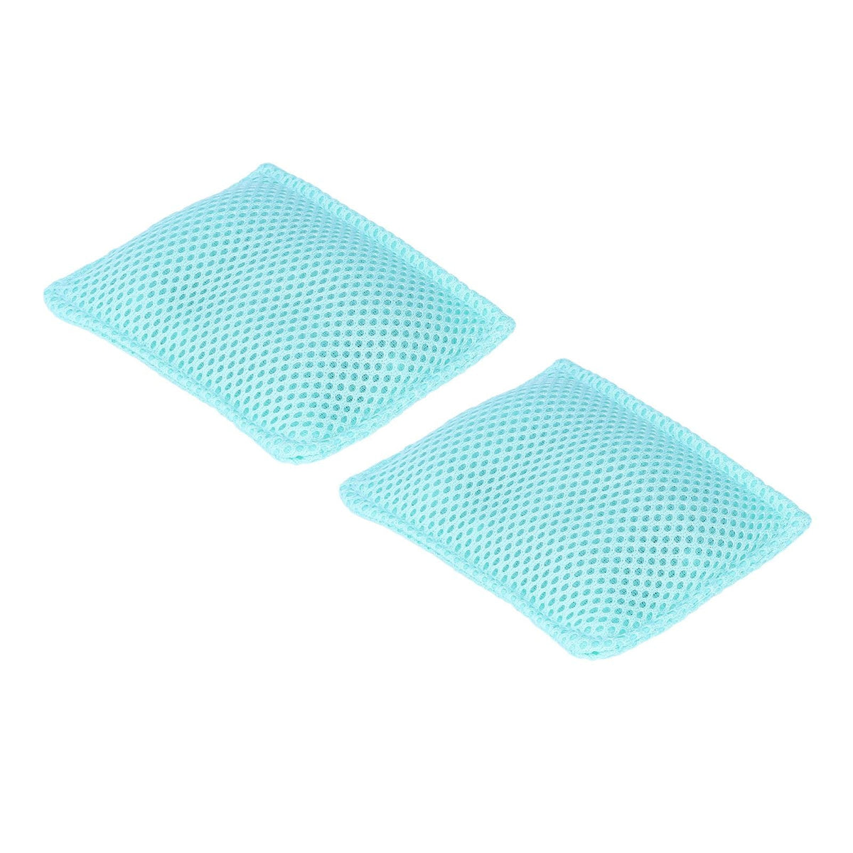 2PCS Dish Scrubber set of two light turquoise mesh cloths with a flexible, open-weave texture