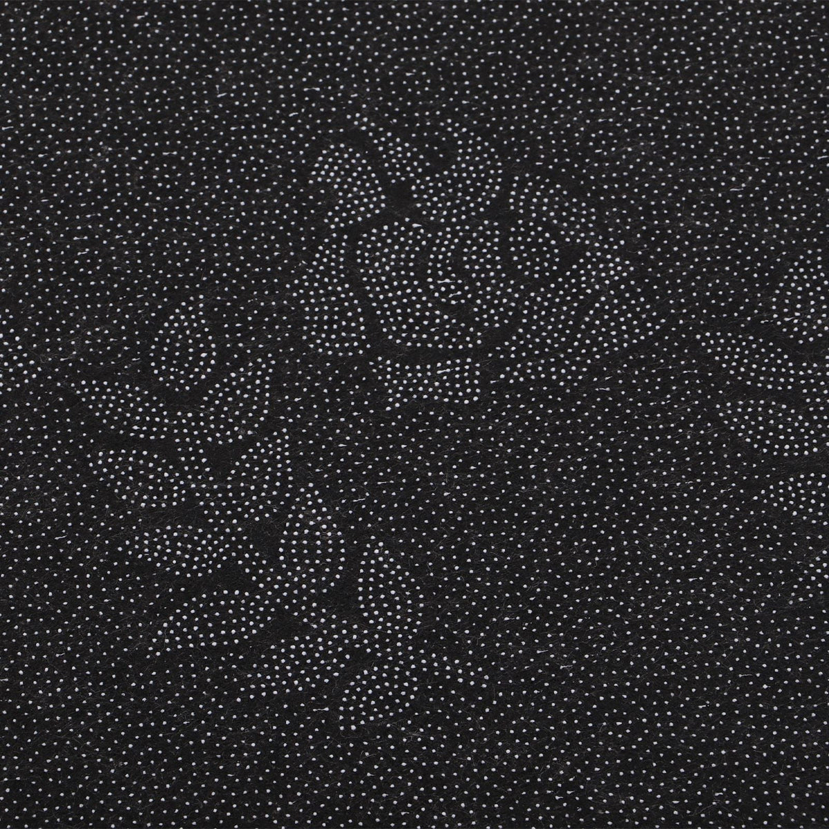 2Pcs Kitchen Mat in black polyester with a subtle dotted floral pattern and textured surface