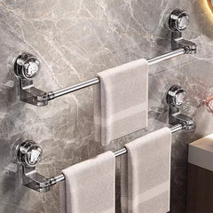 Extendable Towel Rail – 30–60cm Adjustable, Suction Cup No-Drill, ABS & Stainless Steel, Black