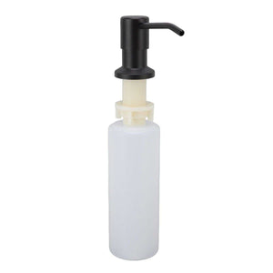 300ml Kitchen Sink Soap Dispenser with a black pump head, cream stem and translucent white plastic bottle