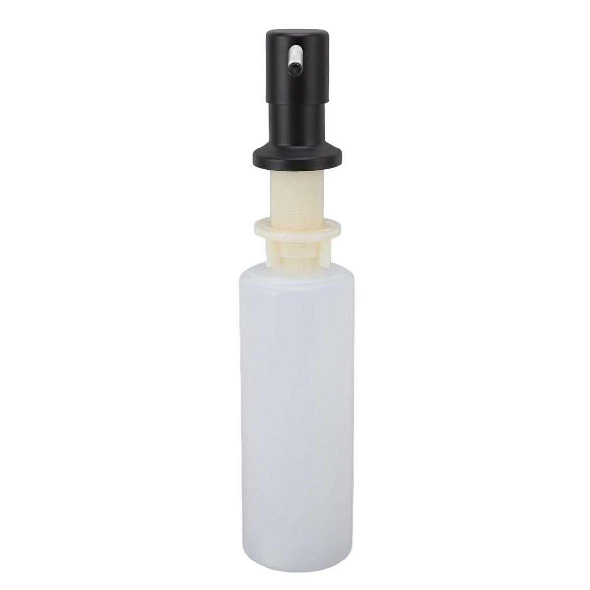 300ml Kitchen Sink Soap Dispenser with a black pump head, cream plastic neck and translucent white bottle
