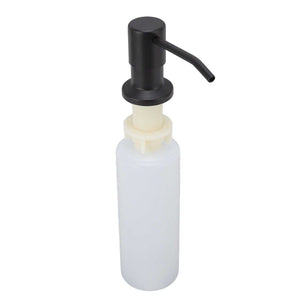 300ml Kitchen Sink Soap Dispenser with a black pump and curved spout, attached to a translucent white plastic bottle