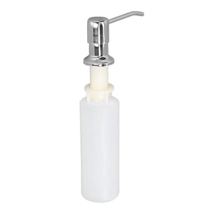 300ml Sink Soap Dispenser with a white plastic bottle and chrome-finish pump head featuring a curved lever