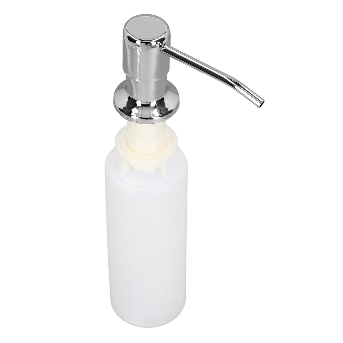 300ml Sink Soap Dispenser with a white plastic bottle and chrome-finished metal pump, featuring a long angled lever