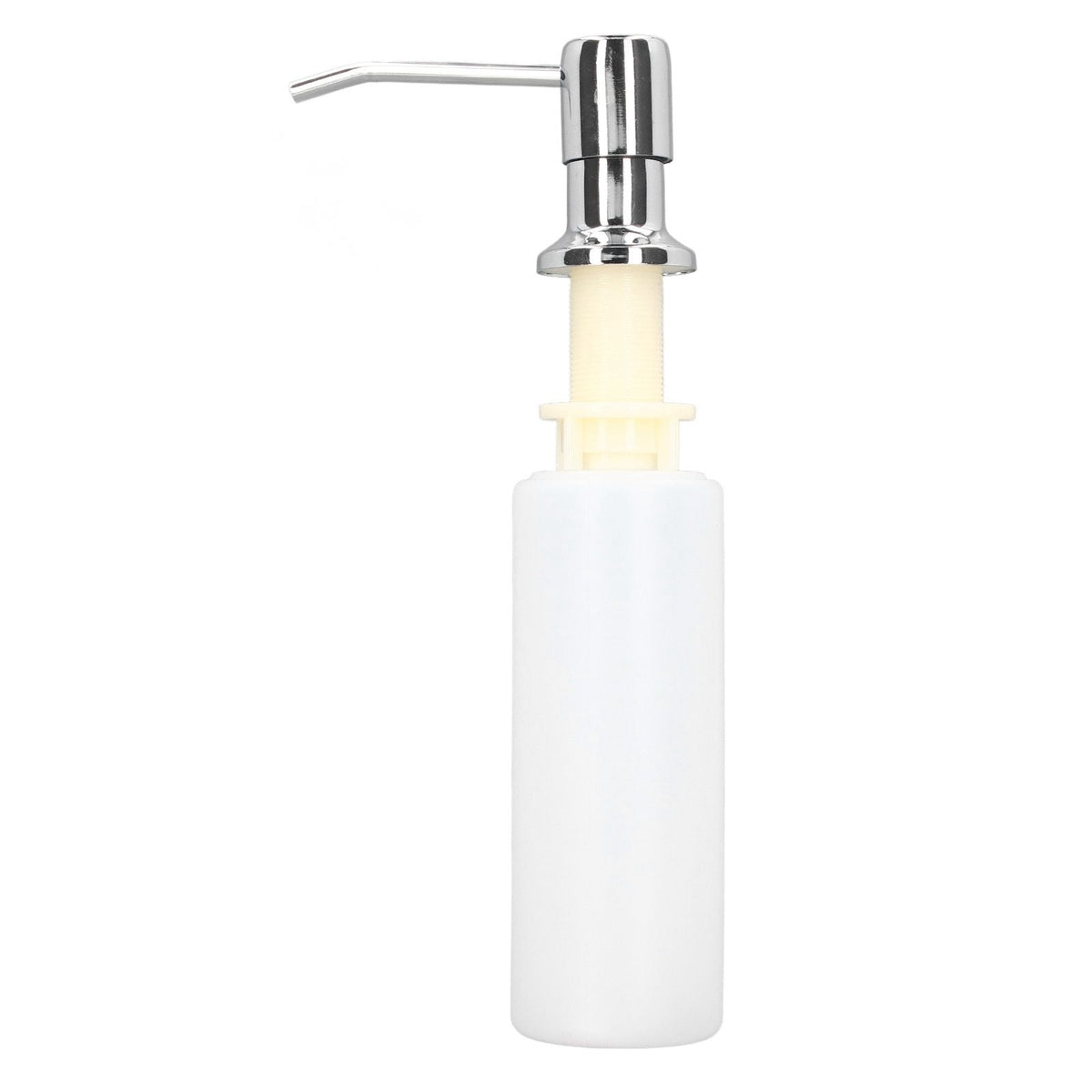 300ml Sink Soap Dispenser with a white plastic bottle, chrome-finish metal pump and long curved spout