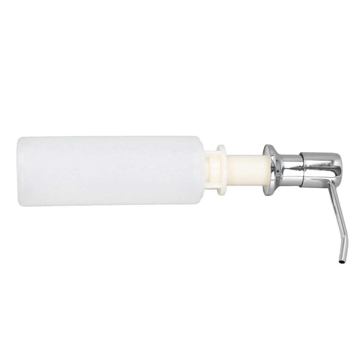 300ml Sink Soap Dispenser with a white plastic reservoir and chrome-finished stainless steel pump with a curved spout