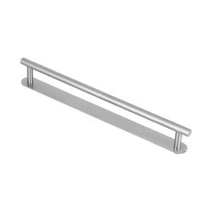 304 Stainless Steel Towel Rack with a brushed silver finish, single horizontal rod, and slim rectangular mounting plate.