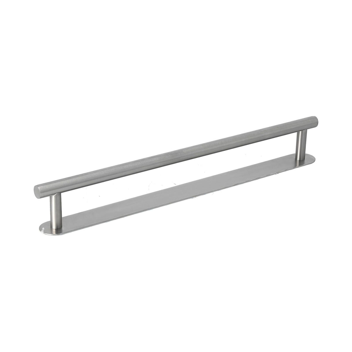 304 Stainless Steel Towel Rack, a brushed silver single-rod bar with two support posts and a flat mounting plate