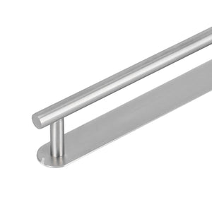 304 Stainless Steel Towel Rack in brushed silver with a single round rod and a long, flat mounting plate