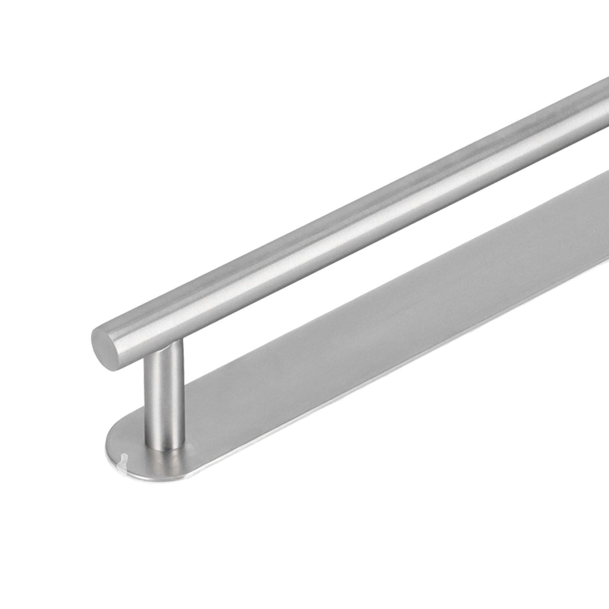 304 Stainless Steel Towel Rack in brushed silver with a single round rod and a long, flat mounting plate