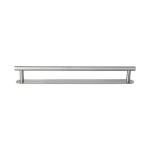 304 Stainless Steel Towel Rack with a brushed silver finish, featuring a long single rod and slim mounting plate