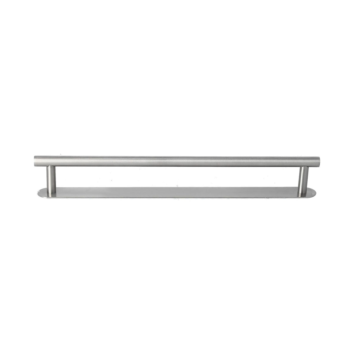 304 Stainless Steel Towel Rack with a brushed silver finish, featuring a long single rod and slim mounting plate