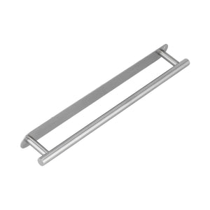 304 Stainless Steel Towel Rack with a brushed silver finish, featuring a single straight rod and slim mounting brackets