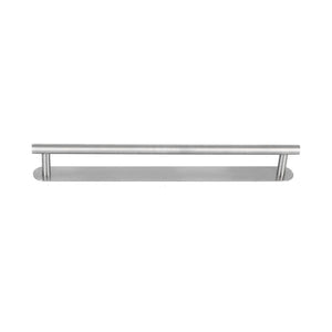 304 Stainless Steel Towel Rack, brushed silver single rod towel bar with two curved supports and rounded ends