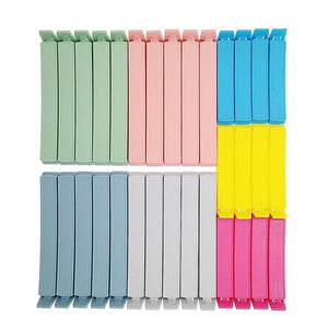 32PCS Food Bag Clips in reusable plastic with green, pink, blue, yellow, grey and rose red colours in two sizes