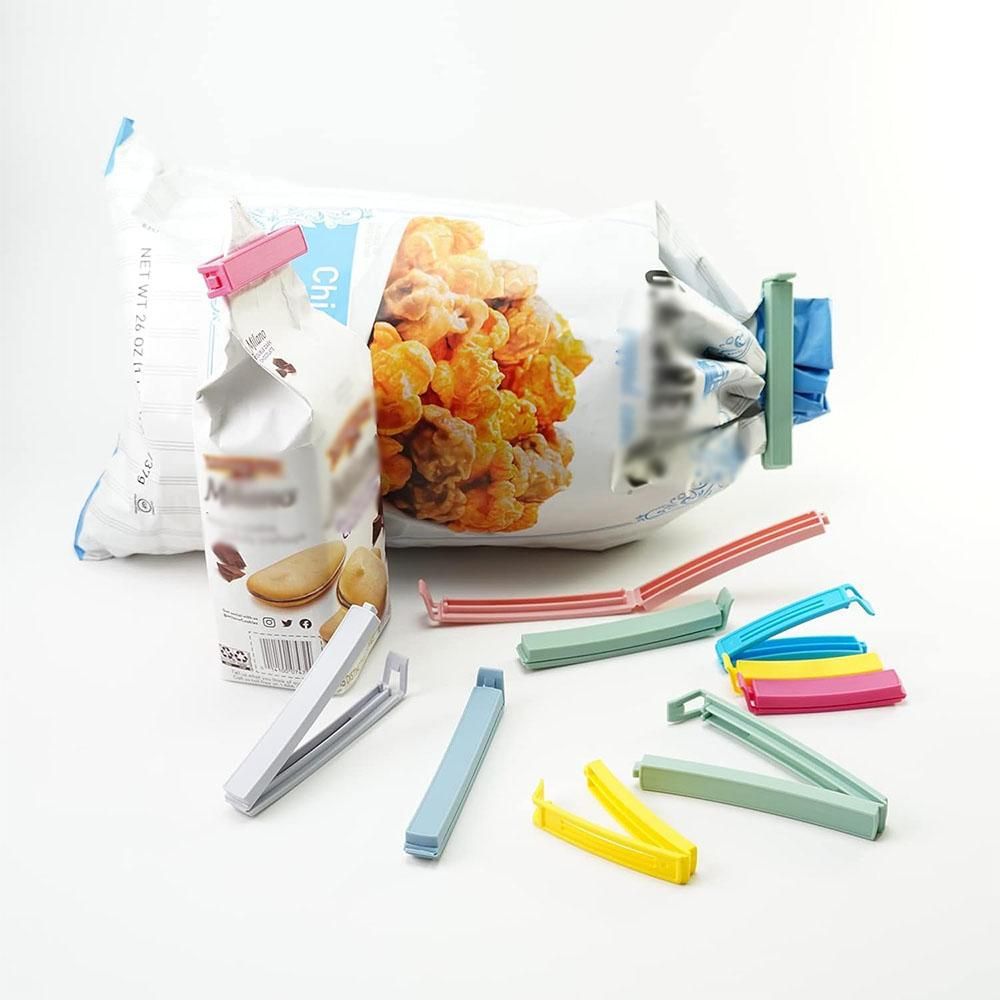 32PCS Food Bag Clips in assorted plastic colours and two sizes, with press-to-close ends sealing open food bags