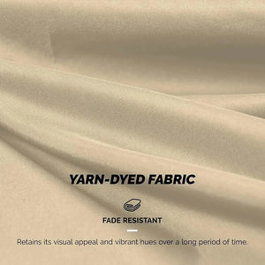3x4m Beige Outdoor Garden Pergola features close-up beige yarn-dyed fabric with a fade-resistant, finely woven texture
