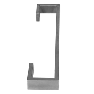 40cm Bath Towel Holder in brushed silver stainless steel, with a slim angular wall-mounted bar and rectangular base