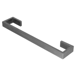 40cm Bath Towel Holder, dark grey metal bar with angular open-ended wall brackets and a simple rectangular profile