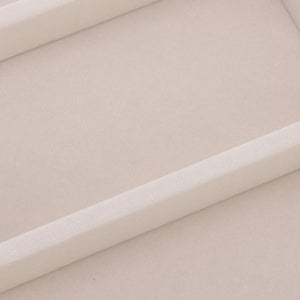 5 grid glasses case with a beige leather-like finish and raised divider creating two visible compartments