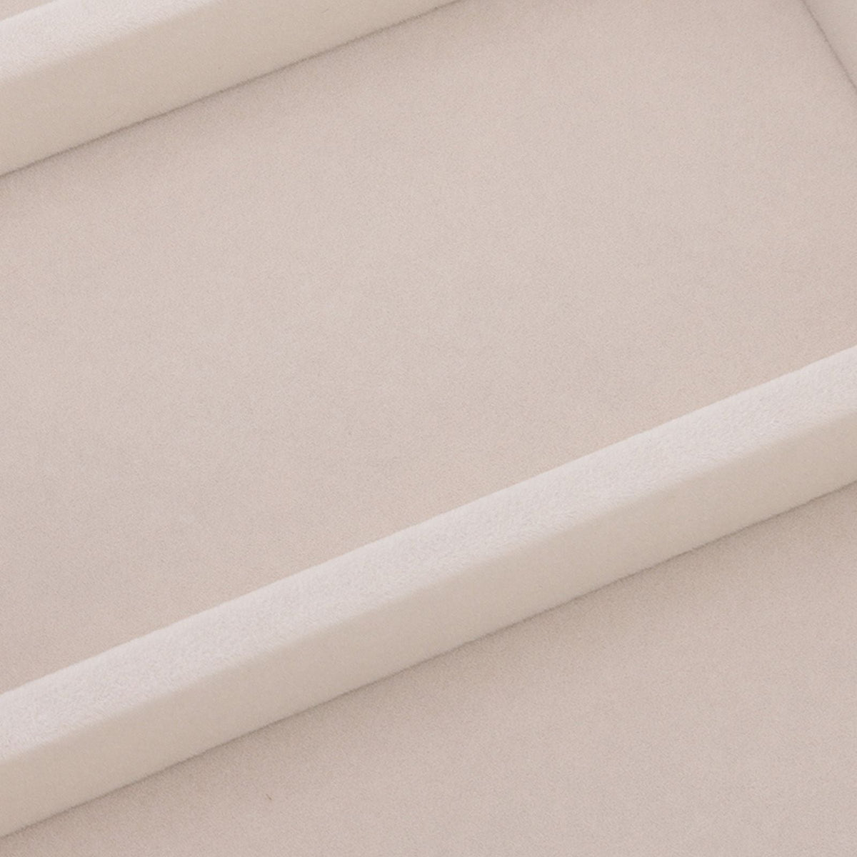 5 grid glasses case with a beige leather-like finish and raised divider creating two visible compartments