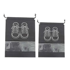 Shoe Storage Bags – 50-Pack (25 Medium + 25 Large), Non-Woven Dustproof with Clear Window & Drawstring