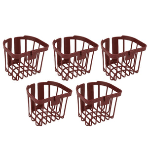 5pcs Hollow Tissue Box Holder set of five dark brown plastic baskets with open ventilated lattice sides and bases