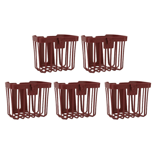 5pcs Hollow Tissue Box Holder set in dark brown plastic, featuring open ventilated slatted sides and rounded bases