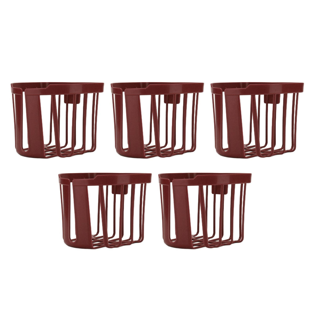 5pcs Hollow Tissue Box Holder set in brown plastic with open ventilated sides and sturdy top rims