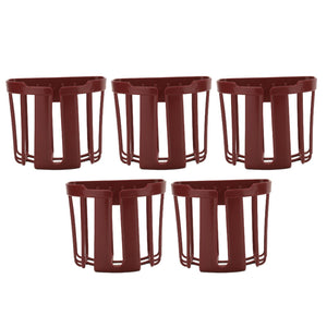 5pcs Hollow Tissue Box Holder set in dark brown plastic, with five open-frame hollow holders and wide rims