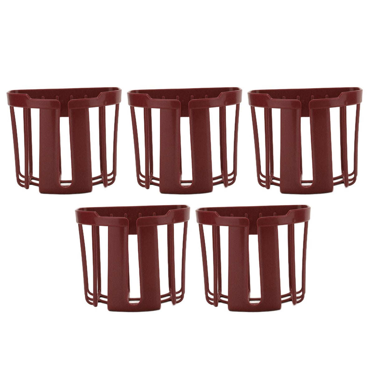 5pcs Hollow Tissue Box Holder set in dark brown plastic, with five open-frame hollow holders and wide rims